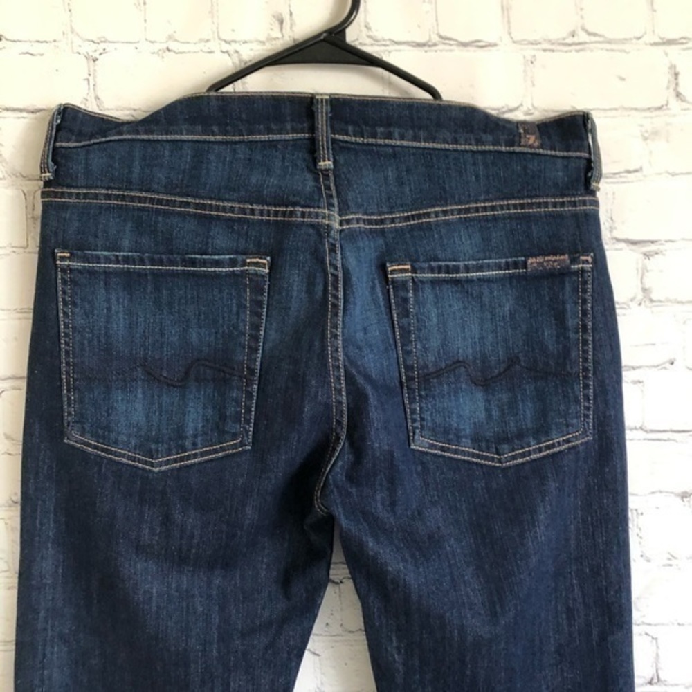 7 For All Mankind Blue Denim Mid Rise Bootcut 31 - Picture 6 of 10